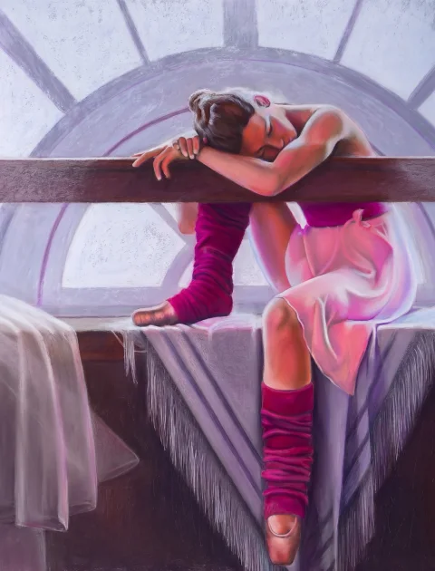 Danseuse se reposant a coté d'une fenetre — Pastels · 50 x 140 · 2011