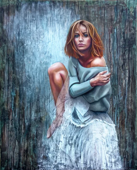 Danseuse en mouvement, esmeralda — Pastels · 50 x 150 · 2014