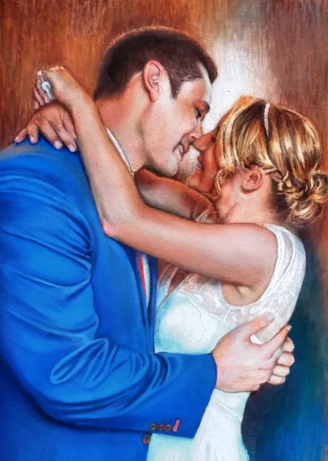 Couple amoureux danse — Pastels · 50 x 70 · 2015