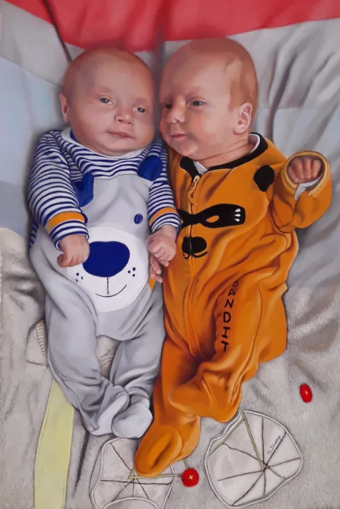 Bébés jumeaux — Pastels · 50 x 80 · 2016