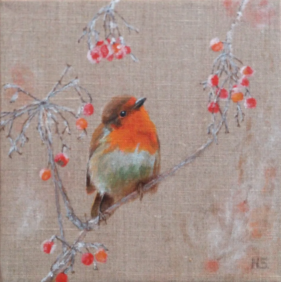 Oiseau sur toile